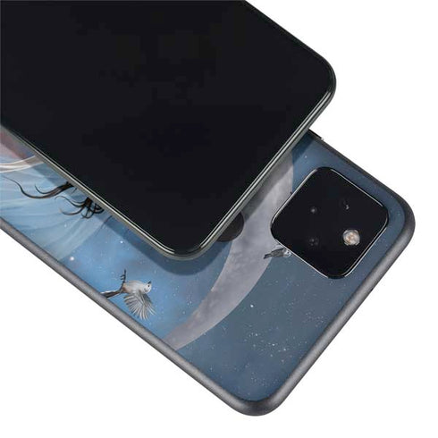 Fairy on Moon with Birds by Nene Thomas Google Pixel 4a 5G Skin